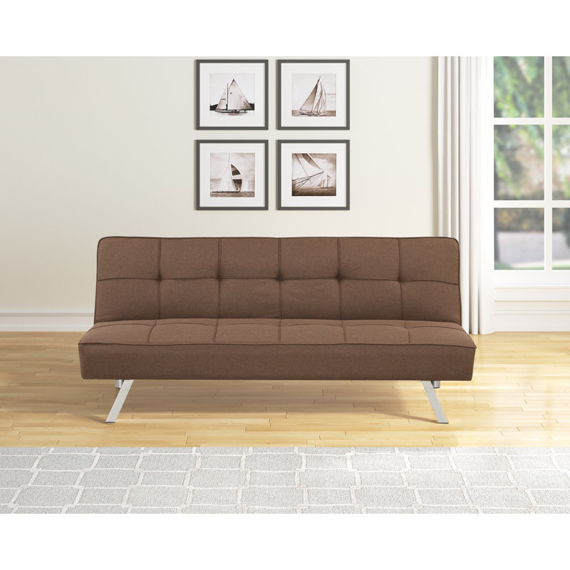 Canapé-lit simple convertible de 66,5 po Jazzminn, Tissu brun