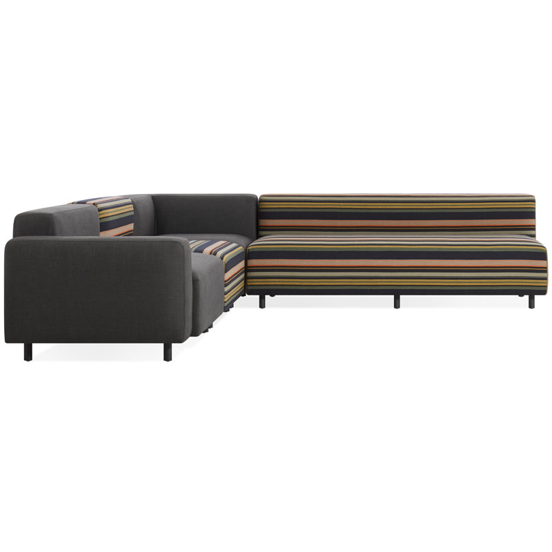 9 Yard Outdoor 5 - Seat Patio Sectional, Coal Sunbrella®, Right