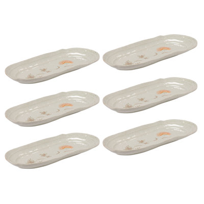 Hand-Painted Stoneware Flower Shaped Platters