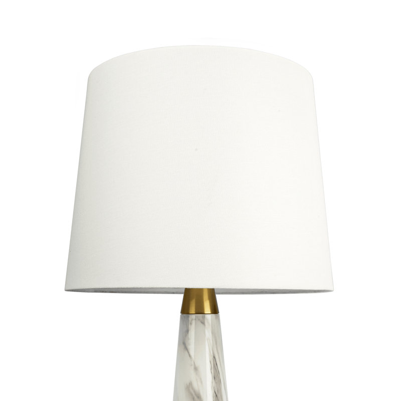 Lampe de table Enclave Hydro White avec interrupteur marche / arrêt et base en faux marbre