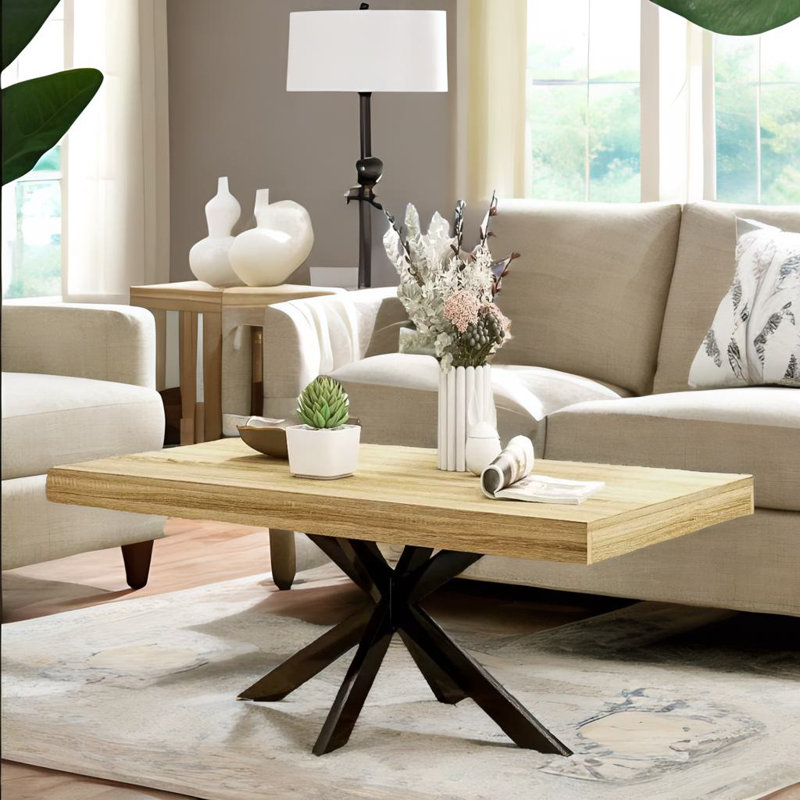 Anamae Industrial Rectangular Coffee Table Natural