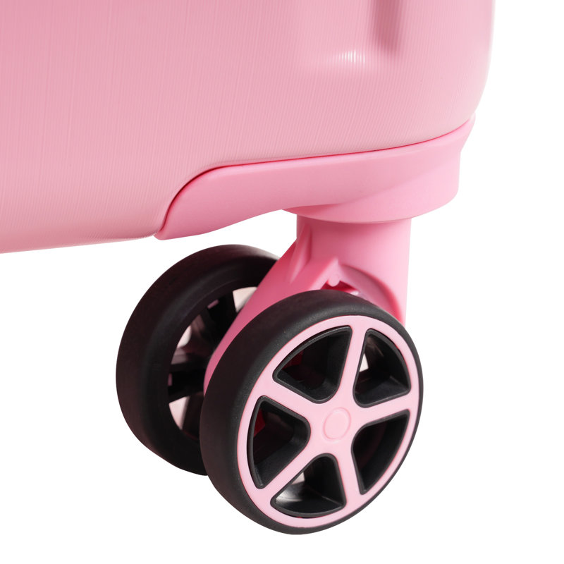 Ensembles de bagages 3 pièces, valises rigides durables en ABS rigide avec roues pivotantes doubles 20/24/28 pouces (rose)