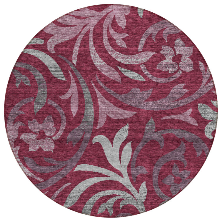 Washable Floral Indoor / Outdoor Rug