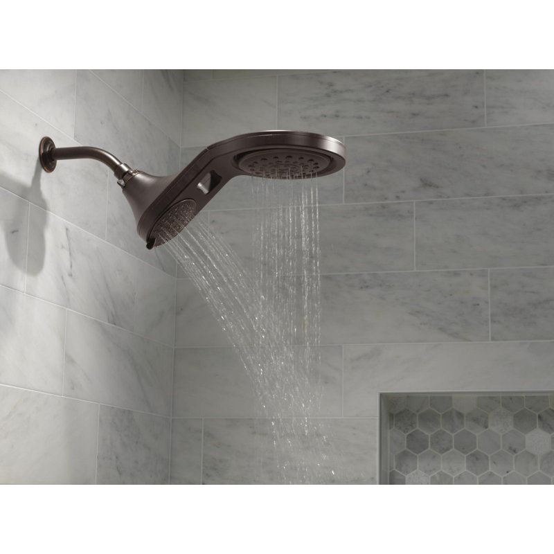 HydroRain Multi Function Adjustable Dual Shower Head, Venetian Bronze