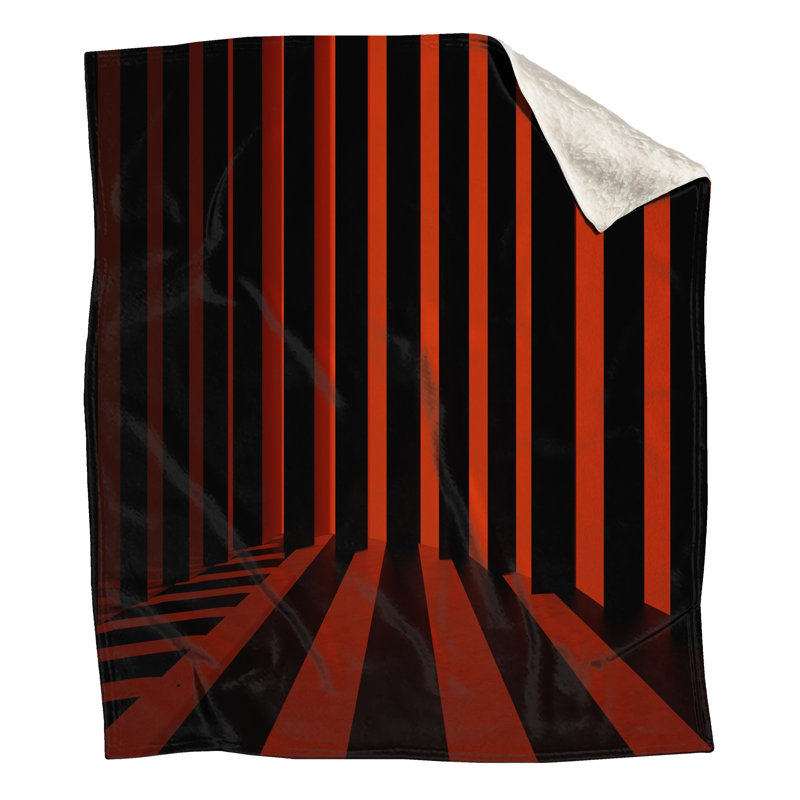 Couvertures à rayures verticales rouges et noires, L 60 po x H 80 po