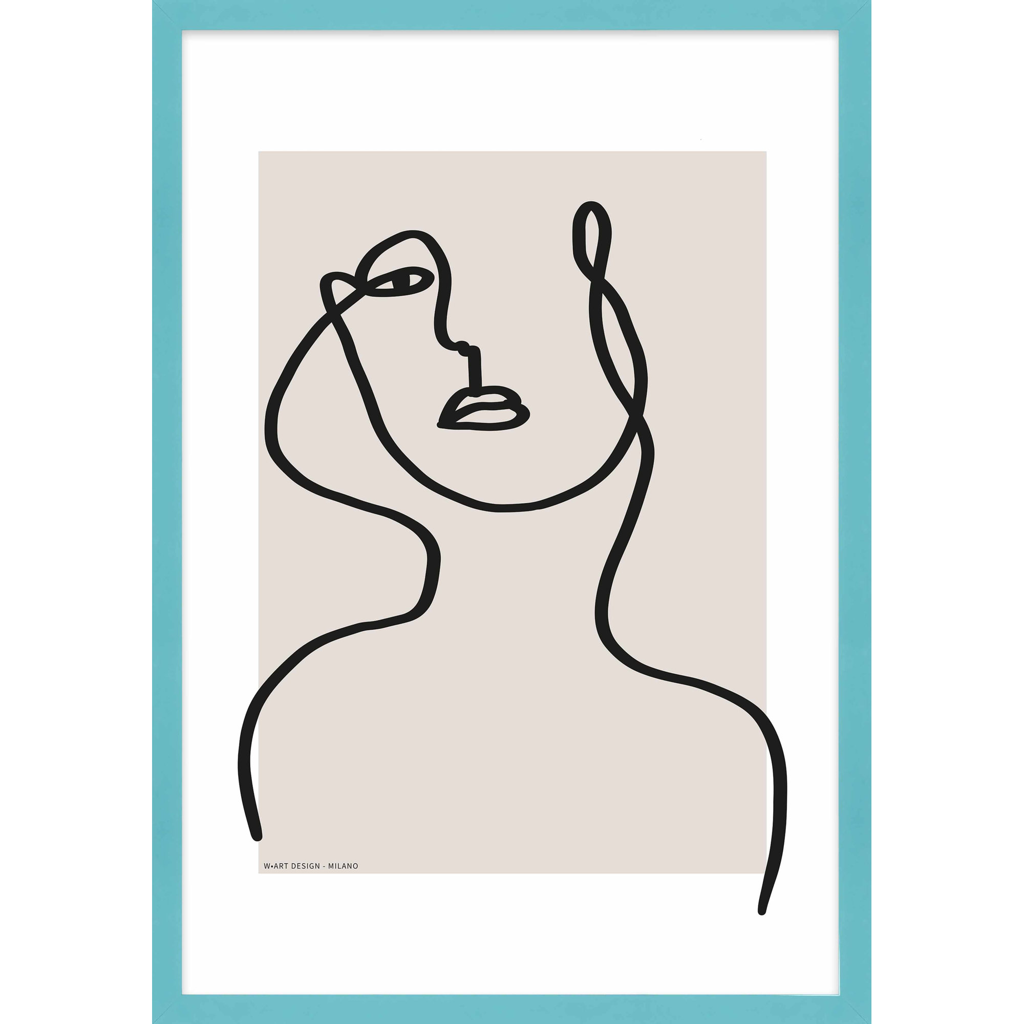 Figure And Form 3 by Romina Gadler, Teal Framed Paper, 50" H x 35" W x 1.25" D