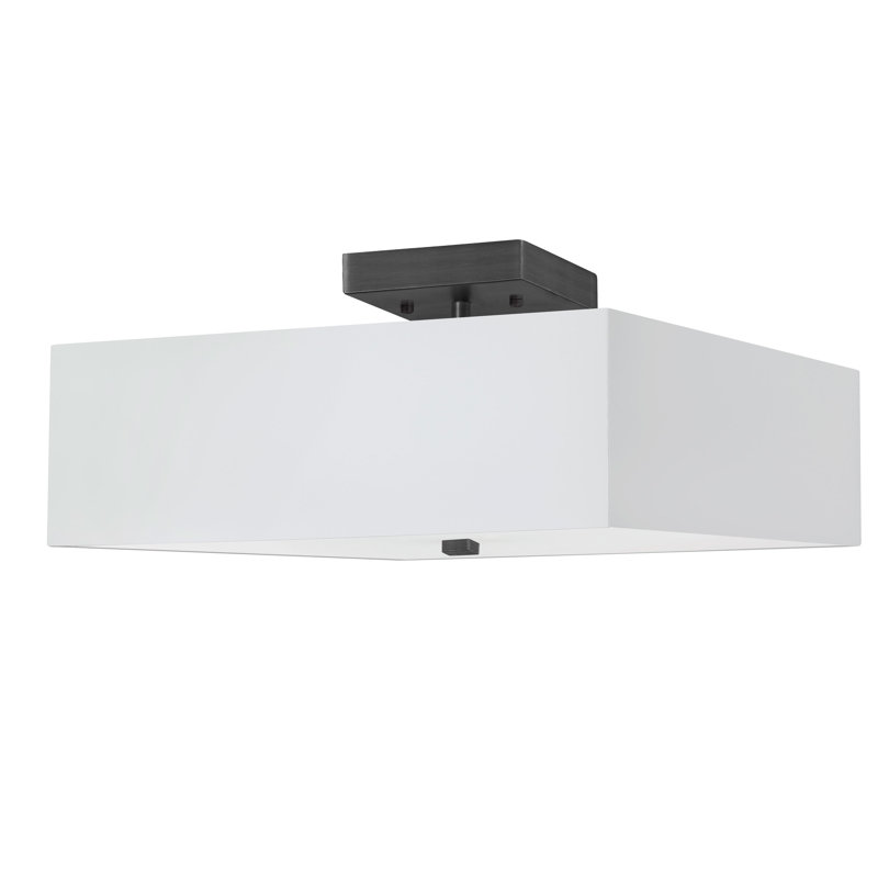 Plafonnier semi-encastré 3 lumières Breckan, Blanc, Noir mat
