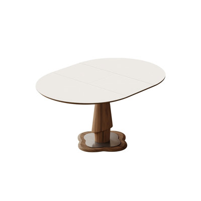 39.37"Modern Cream Style Extendable Foldable Dining Table with Sintered Stone Top