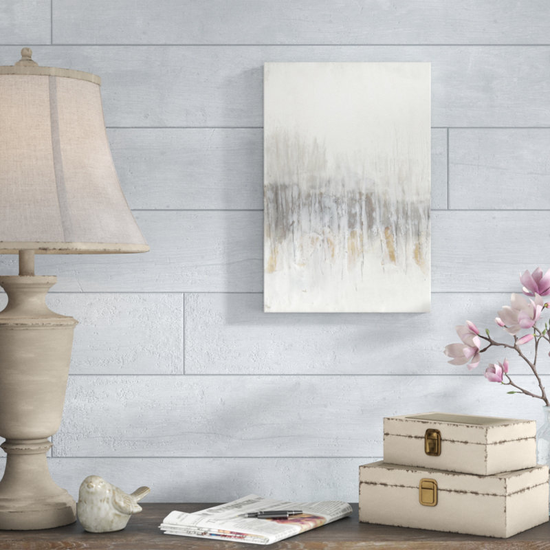 «Neutral Wave I», peinture sur toile, H 18 po x l 12 po, Toile tendue