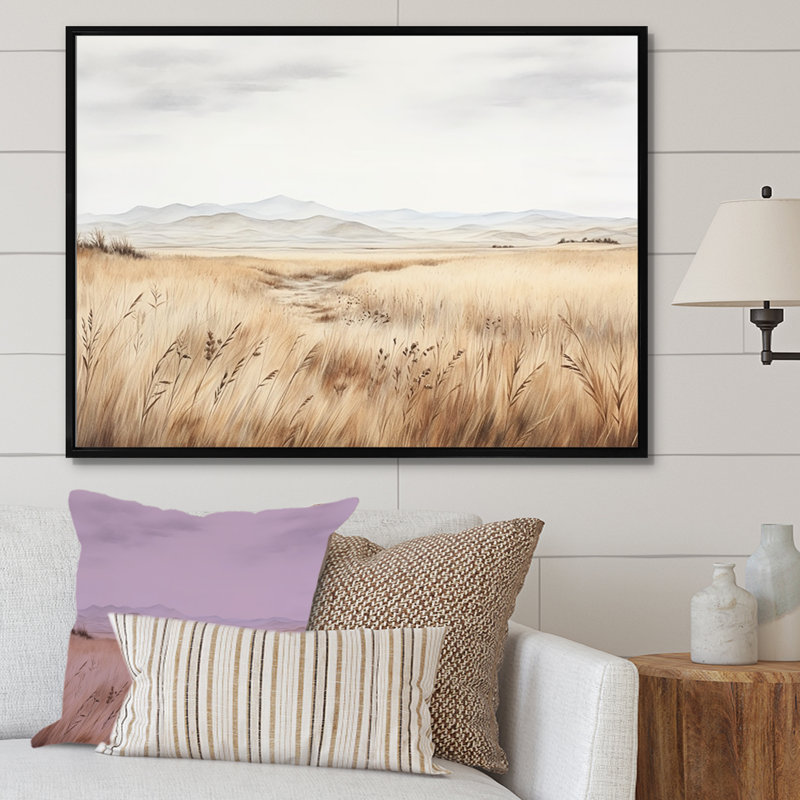 Prairie Peacefulness Meadows I sur toile, H 12 po x l 20 po x P 1 po, Cadre flottant noir