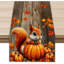 Chemin de table citrouille écureuil d'automne 72 pouces saisonnier automne décorations de table de salle à manger pour la fête