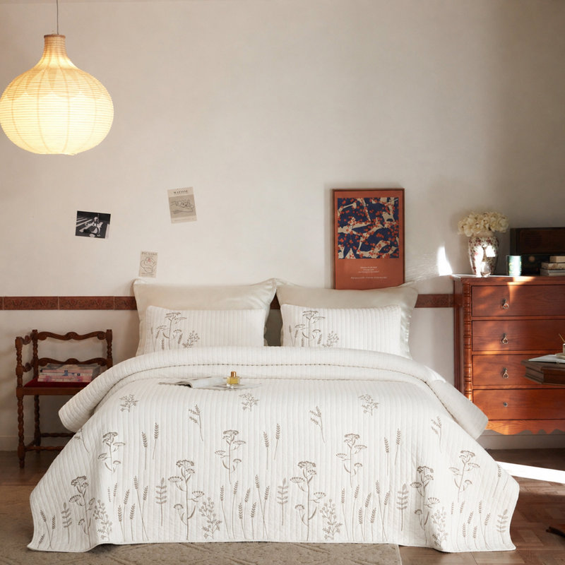 Ensemble de couvre-lit 3 pièces 100% coton, Queen Quilt + 2 Shams