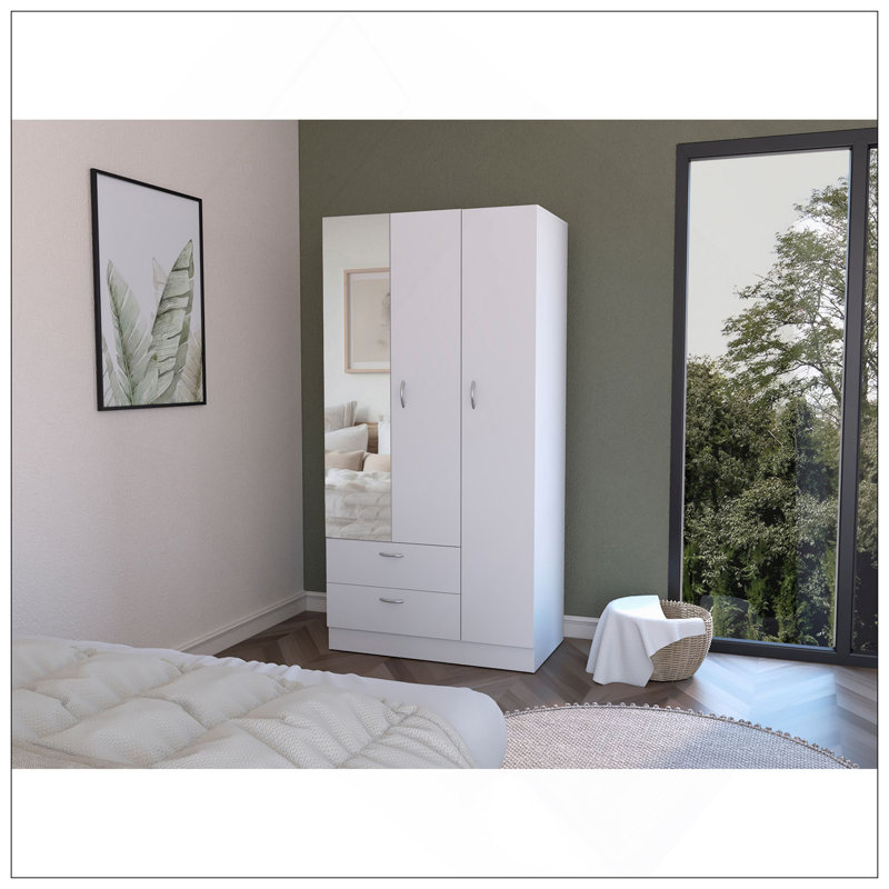 Armoire Haddam, chambre à coucher, blanc, Blanc