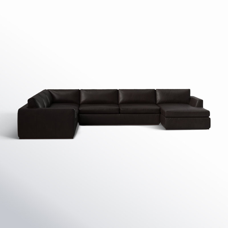 Wexford Upholstered U-Shaped Sectional, Left Hand Facing, Heirloom Cigar Genuine Leather