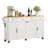 69" Rolling Kitchen Carts with Double Trash Storage Cabinet and Drawers, Kitchen Island with Power Outlet & Soild Wood Drop Leaf-1104594430