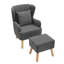 Aeroome Upholstered Wingback Chair with Footstool-1952924713