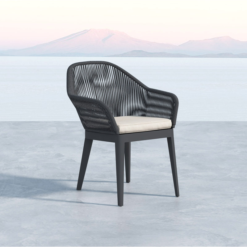 Milano Patio Dining Armchair with Cushions, Echo Midnight Sunbrella®
