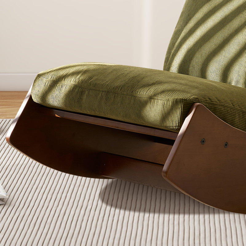 Chaise berçante en bois massif Latiah, Vert