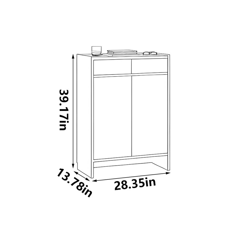 Fashionable Home Storage Shoe Cabinet, 39.17" H x 28.35" W x 13.78" D
