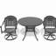 3-Piece All-Weather Cast Aluminum Dining Set, Include 2 Swivel Chairs and 39.37" Round Table With Black Frame