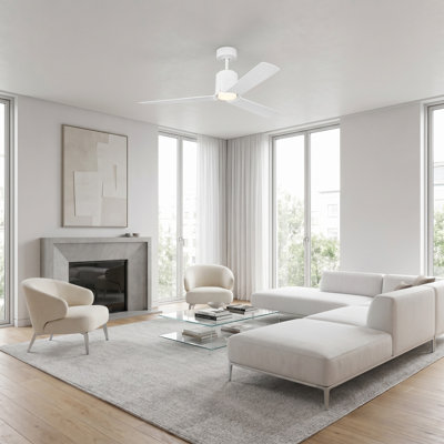 Ventilateur de plafond d'intérieur 52 lumières DEL Peel avec tige filetée, pales en ABS et télécommande portable Peel