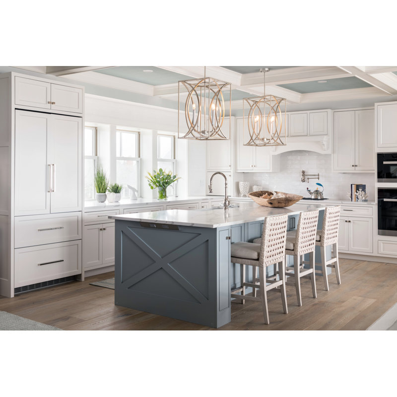 Society Hill 4 - Light Chandelier, Antique Silver Leaf