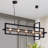 Setser 5-Light Dimmable Linear Pendant Light with Geometric Metal Frame, Black and Copper, Kitchen Island