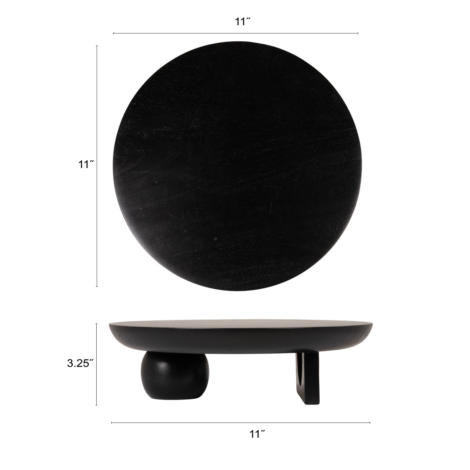 Mango Wood Footed Tray With Abstract Shaped Feet