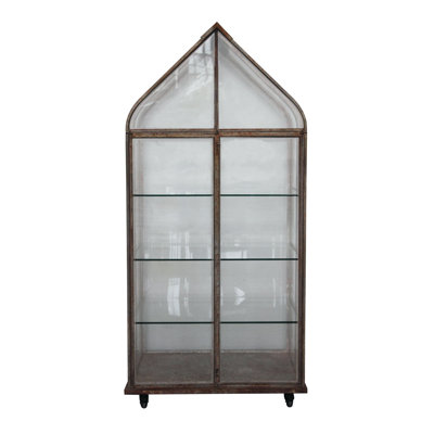 Kahlow Distressed Metal and Acrylic China Cabinet