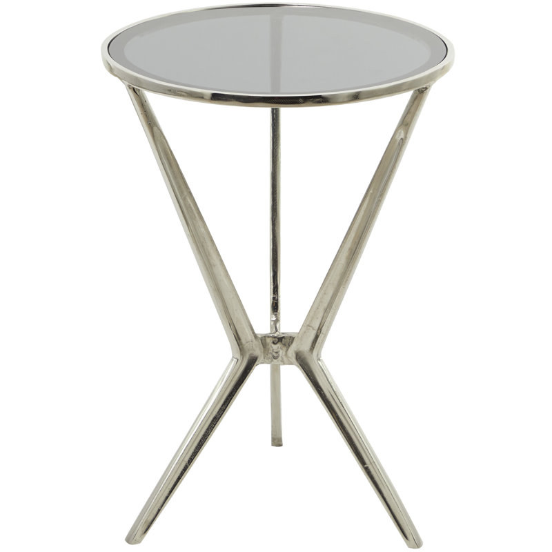 Table de bout Lachlan, Plateau argenté / base noire