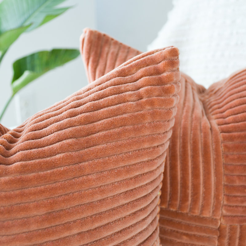 Soft Corduroy Pillow Cover, Peach