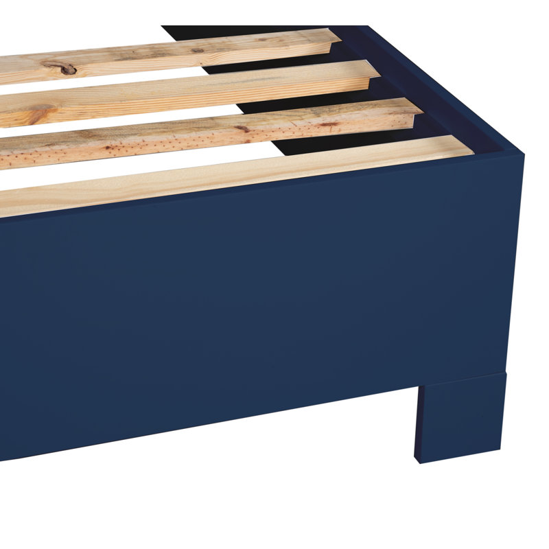 16" Platform Bed Frame, Navy, Queen