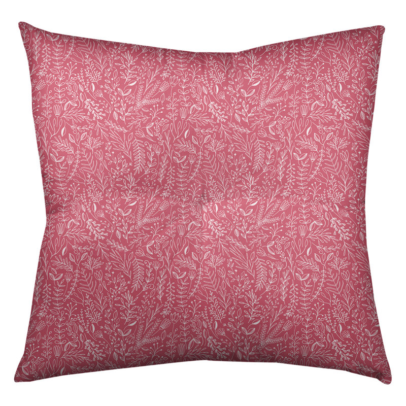 Coussin de sol floral Katelyn Elizabeth Ditsy, 26 po x 26 po, Rouge / Blanc