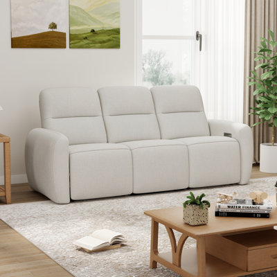 81.8" Wide Modern Minimalist Soft Power Reclining Loveseat Sofa With USB Charging Port