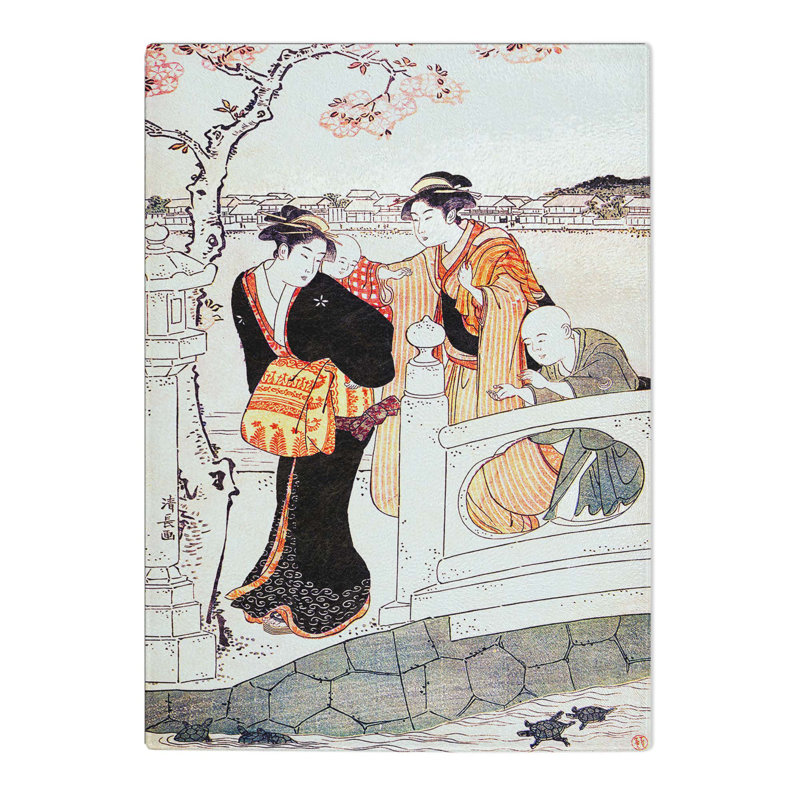Tempered Glass the Walk by Torii Kiyonaga Chopping Board, 20cm W x 28.5cm L