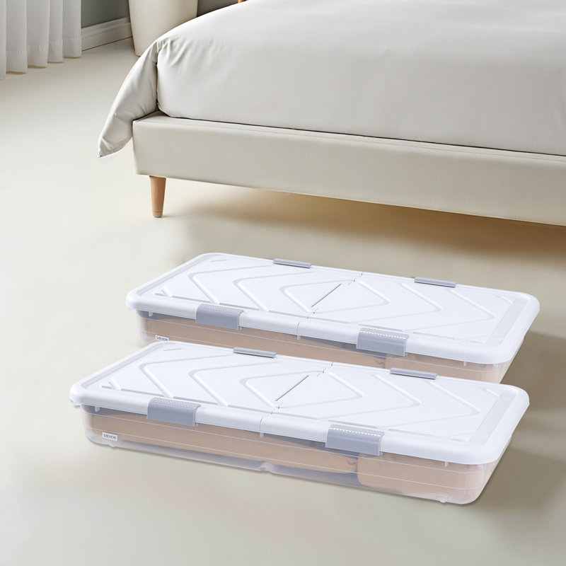 Under Bed Storage with Wheels 39.8x20.1x5.9 Inch Rolling Storage Bags, 5.9" H x 39.8" W x 20.1" D