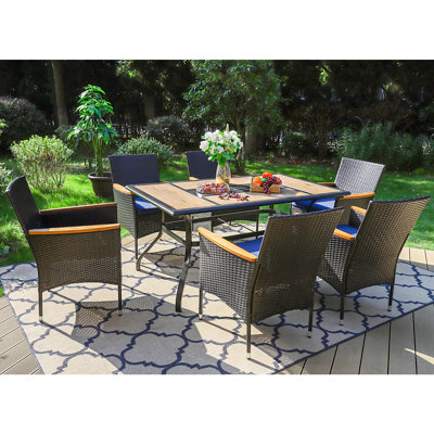 Leonard 6 - Person Patio Dining Set with Rectangular Table
