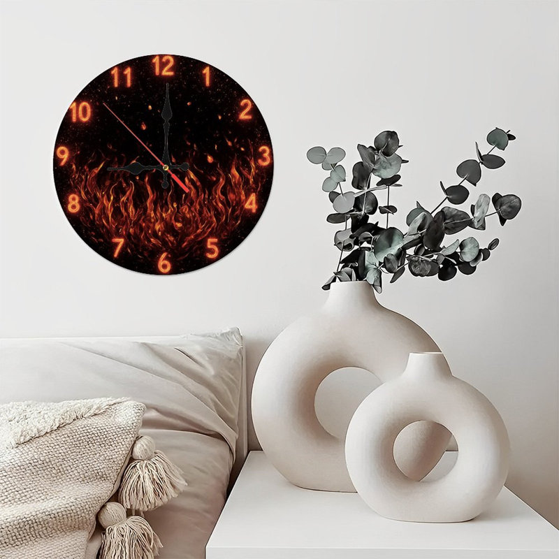 Horloge de feu avec chiffres en feu