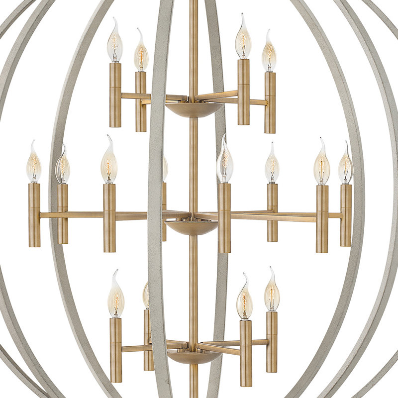 Euclid 12-Light Globe Pendant, Cement Gray