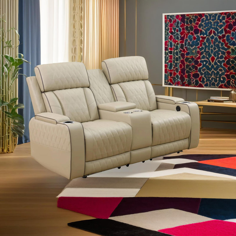 Canapé inclinable en cuir Alabaster