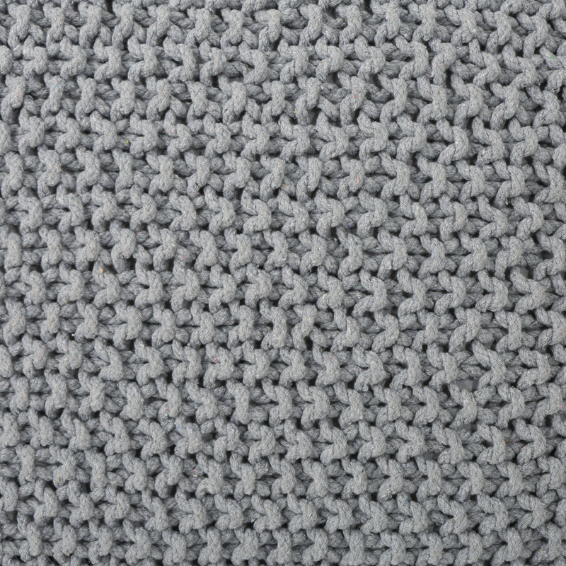 Pouf carré en coton de 20,5 po de large Corin, Gris clair