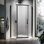 Enceinte de douche de coin Neo-Angle, porte de douche pivotante, verre trempé transparent de 6 mm, l 36,5 po x P 36,5 po x H 72 po