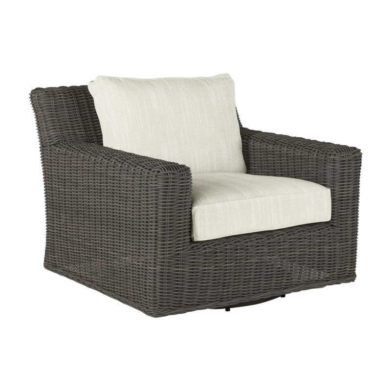 Fauteuil rustique tissé pivotant (sans haut-parleur) gris ardoise, Gris ardoise, Pas de soudure, Velours indigo