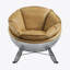 Chaise berçante en cuir jaune et argent-113380299