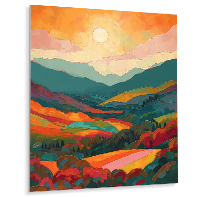 Sublime soleil imprégné de simplicité III - impression sur métal sans cadre, H 20 po x l 12 po x P 1 po