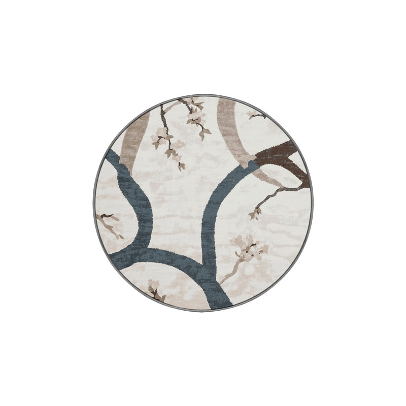 Silky Soft Plush Gray Area Rug, Round 6'