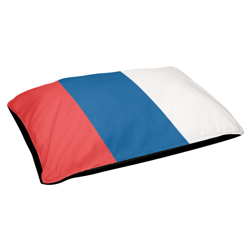 Coussin rectangulaire designer Los Angeles, Rouge / bleu Dodger / blanc, Petit (L 18 po x l 28 po)