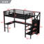 Lit mezzanine avec bureau en L et port USB, lit mezzanine avec garde-robe et tablette réglable pour les adolescents adultes-114221502-114221503