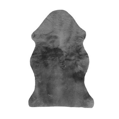 Charcoal Plain Weave Faux Fur Solid Color Throw