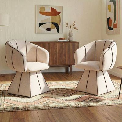 Fauteuil d'appoint pivotant (ensemble de 2, beige)